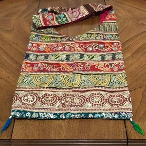Sequined Designed Boho Hipster Shoulder Bag.